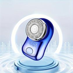 TEMU Men's Professional Electric Shaver Mini Shaver, Usb Beard Shaver With Display, Easily Shave , Shaving Assistant Designed For Men, Great For Outing, Car, Home Use, Perfect Gift For Festivals