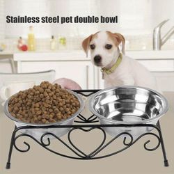 TEMU Stainless Steel Double Water Dishes Stand
