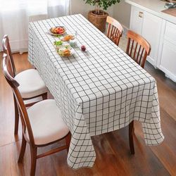 TEMU Modern Minimalist Style Nordic Tablecloth, Heat-resistant And Washable Pvc Checkered Tablecloth