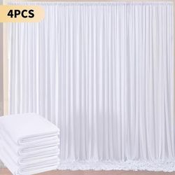 TEMU 1 Set/4pcs, 20ft X 10ft Backdrop Curtain For Wedding Decor, Wrinkle-free Curtains For Birthday Parties, Photo Background, Home Decoration, Party Banner, Pull Flags