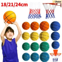 Mute Basketballs PU Foam Size 3/5/7 No Noise Basketball Hoop Squeezable Quiet Balls Sports and Entertainment 18/21/24CM