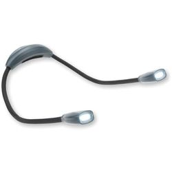 Carson 70-Lumen Adjustable Dual-Head 2 Cob Led Neck Light, 11-3/4"x 1-15/16", Gray