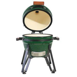 * Barbecue en céramique portable, gril à charbon de bois, cheminée de bureau verte classique, gril à thé exécutif, 15 po