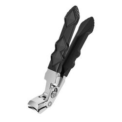TEMU Ergonomic Stainless Steel Elbow Nail Clipper With Feature, Long Handle, And Wide Opening - Black Textured Grip For Comfortable Manicure And Pedicure