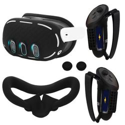 TEMU For 3 Accessories, Vr Silicone Cover Set, Vr Controller Grip Cover, Vr Shell Cover, Vr Silicone Mask, Vr Thumb Stick Cover