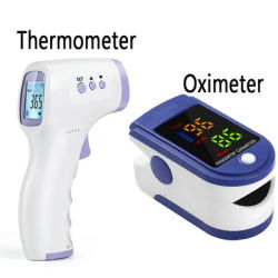 Non-Contact Temperature IR Thermometer Body Fast Measure Digital Fever Thermometer OR Portable Fingertip Blood Oxygen Oximeter