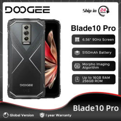 Global Version DOOGEE Blade10 Pro Rugged Phone 6.56" 90Hz IPS 6GB 256GB 50MP AI Main Camera 5150mAh 10W Charge Android 14 NFC