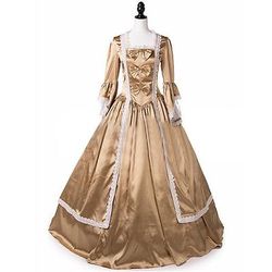 Vintage Rococò Vittoriano Maxi Vestito Costume da festa Mascherata Normale A sbuffo Principessa Cenerentola Shakespeare Pizzo Fiocco Principessa Collo quadrato Costume Per donna Ragazze Halloween
