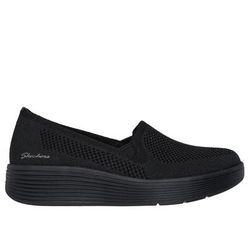 Skechers Women's Relaxed Fit: Arch Fit Laguna - Adore Her Slip-On Shoes | Size 7.0 | Black | Textile | Vegan | Machine Washable