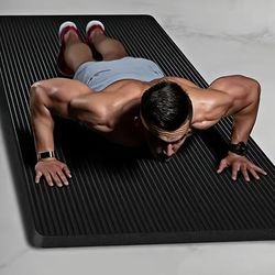 TEMU Men Fitness Mat Thickening Lengthening Yoga Mat For Stretching Cardio Home Workout Exercise Mat
