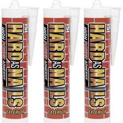 TEMU 3 Pack 151 Hard As Nails Exterior Adhesive 180ml Solvent-free Weatherproof Grab Glue For Wood Brick Metal And More