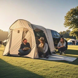 2-4 Person SUV Tent with Floor - PU4000mm Waterproof Car Tailgate Tent, Big Doors & Ample Headroom for Hiking/Camping