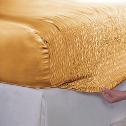 Bed Tite™ Satin Sheet Set by JLJ in Gold (Size KING)