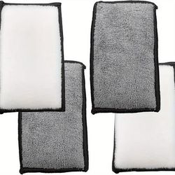 TEMU 4pcs Car Detailing, Car Sponge, Car Wash Sponge, Scrub, Double Sided Reusable Interior Scrubber Detailing Pads, Washing Sponge For Leather Plastic And Upholstery Maintenance