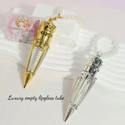 3ml 5pcs Radish Shaped Lipgloss Tube with Pearl Chains for Dispensing Lip Gloss Foundation Liquid Blush Refillable Container