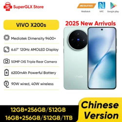 2025 New VIVO X200s 5G Smartphone Mediatek Dimensity 9400+ 6.67'' 120Hz AMOLED Screen 6200mAh 90W Flash Charger NFC 50MP Cameras