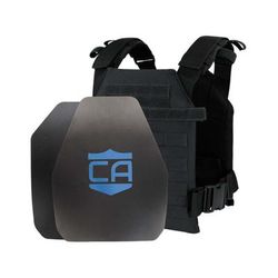 Caliber Armor AR550 Level III+ Quick Response Package SAPI Style+Shooter Cut Black Medium/2XL 19-AR550-QRP-SAPI-SC-BK