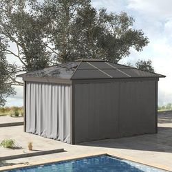TEMU Replacement Gazebo Curtains, 4-panel Gazebo Side Panels Only, For 3 X 3 M Gazebos Or Pergolas, Hooks/c-rings Included, Light Grey