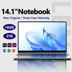 LENO 14.1" Ultra Slim Laptop 16GB RAM 2TB SSD Windows 11 Intel N3700 Notebook Gamer 1920*1080 Display Office Study Computer PC