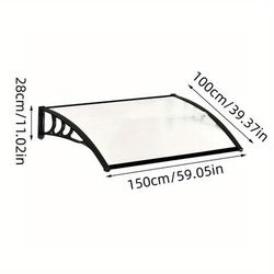 TEMU Shading Awning Both Ends Abs Plastic Aluminum Alloy Material And Windows Exterior Awning Front Door Overhanging Awning Shading Uv Protection Rain And Snow Transparent Black White