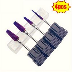 TEMU 4pcs Professional Nail Grinding Heads, High Safety, Acrylic And Gel Nails, Cuticle Removal, Suitable For Manicure Pedicure Nail Salon, Foot And