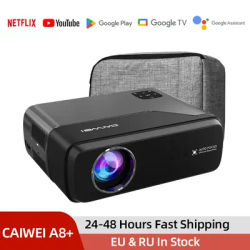 CAIWEI A8+ Portable Projector Android 14 4K UHD 1080P Google Certified Auto Keystone Focus Home Cinema Outdoor Smart Projectors