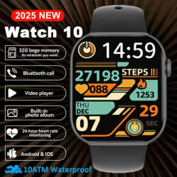 2025New pour Apple DT montre 10 montre intelligente hommes femme 32GB mémoire HD AMOLED musique 3D Surround Bluetooth appel étanche SmartWatch