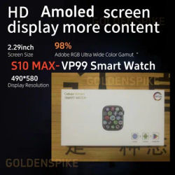 32GB + 256GB VP99 montre intelligente 2.29 pouces Amoled S10 MAX Smartwatch poignet téléphone fréquence cardiaque caméra rotative GPS Position jeu Smartwatch