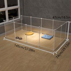 TEMU 12pcs Pet Playpen Portable Small Animals Playpen, 47cm Height Pet Fence Yard Fence For Guinea Pigs, Bunny, Mice, Hamsters, Hedgehogs, Puppies, Turtles-12 Panels