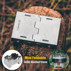 Mini Foldable Solid Alcohol Stove Thickened Solid Alcohol Oven Burner Alcohol Folding Stove Good Cookware for Outdoor BBQ Hiking