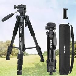 TEMU Zomei 58-inch Aluminum Camera Tripod With Carrying Bag - Adjustable Height, Sturdy Tripod For Dslr, Video Recording, Photography & Vlogging, Black