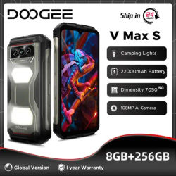 DOOGEE V Max S 5G Rugged Phone 24GB 256GB 6.58" 120Hz 22000mAh Battery 108MP Camera Dual Camping Lights NFC WiFi6