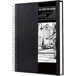 TEMU A3 Spiral Bound - 200gsm Paper, 50 Sheets / Pages, Hardcover Drawing Book For And Sketching