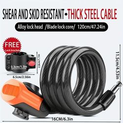 TEMU Mountain Bike Key Lock, Anti-theft Motorcycle Electric Bike Wire Lock Fixed Chain Lock