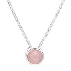 Sweet Sun in Pink,'Rose Quartz and Sterling Silver Pendant Necklace'
