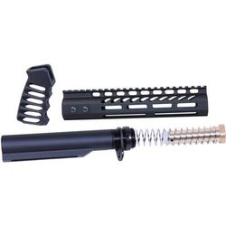 Guntec USA AR-15 9in Pistol Brace Build Kit With Milspec Buffer Tube Anodized Black ULTRA-BBK9-BLACK