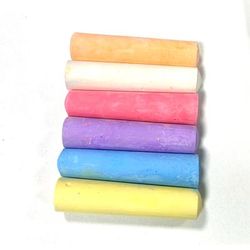 TEMU Washable Sidewalk Chalk, 6 Large Chalks In 6 Colors Bulk, Non-toxic Chalk For Adults, Chalkboard, Blackboard, Playground, Outdoor Sidewalk