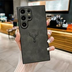 TEMU Deer For S25 Ultra S24 Plus S23 Fe S22 S21 Mobile Phone Protective Case Leather For 20 Ultra Case Cover Back