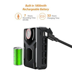 Vandlion A55 Portable Mounted Body Camera 4pcs IR Night Vision Light Type-C 1800mAh Long Battery Life Webcam for Meeting