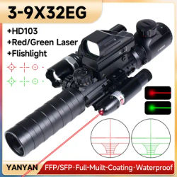 3-9X32EG fusil tactique rouge vert point Laser Combo portée longue portée optique vue réflexe 4 réticule chasse Airsoft portée