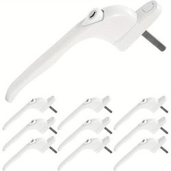 TEMU 10 X Upvc Universal Window Handle Lockable Window Handle Aluminum White Universal Espag Handles With Key With 41mm Spindle Length For Indoor And Outdoor Upvc Window