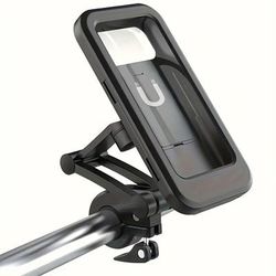 TEMU 1 Piece Of -degree Rotating Universal Waterproof Mobile Phone Holder For Motorcycles, Sturdy And Compatible With Bicycles, In Black, Suitable For Mobile Phone Models.
