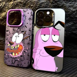 CARTOON COURAGE Cowardly Dog Phone Case For iPhone 16 15 14 13 12 11 Pro Max XS X XR 7 8 Plus Mini