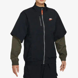 Nike authentic 2023 autumn new women's fake two-piece sportswear woven jacket FB7249-010