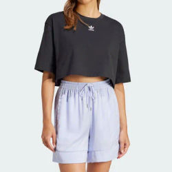 Adidas Official Authentic Three Stripes Crop Top Women's Short Sports T-shirt IT9887