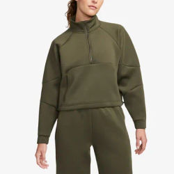 Nike Official Genuine New Women's Fashion Simple Loose Half-Zip Sports Sweatshirt FB5231