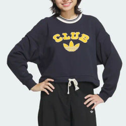 Adidas Official Genuine Three Stripes Women's Retro Print Round-Neck Sports Sweatshirt JD6374