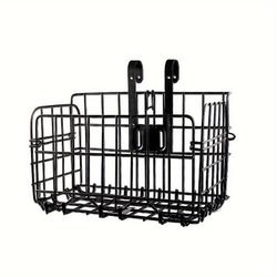 TEMU 1pc Bicycle Basket Large Capacity Foldable Adjustable Hanging Basket Storage Basket Front And Rear Hanging Basket, Christmas, Valentine's Day, Easter Gifts