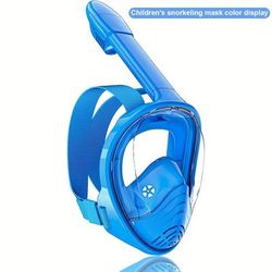 TEMU Children's Full Face Snorkel Mask, Soft Silicone Material Comfortable Wear, 180° Wide Field Of View, New And Leakproof Design, In , Suitable For Swimming Training, Snorkeling Sports