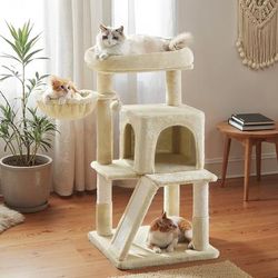 TEMU Small Cat Tree, Cat Tower With Widened Perch For Large , Kittens, Scratching Posts And Ramp